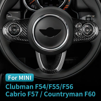 AIRSPEED Carbon Fiber Car Steering Wheel Button Stickers for Mini Cooper Clubman F54 F55 F56 F60 Countryman Cabrio F57 Accessories, General Version - detail view 4