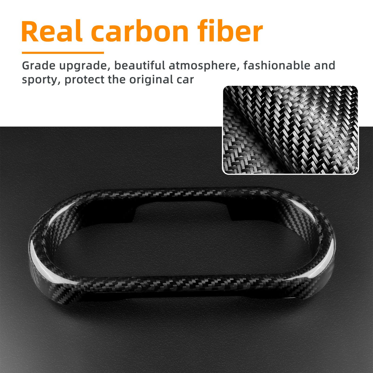 AIRSPEED Carbon Fiber Center Console Cup Holder Frame Cover for MINI J05 Aceman & J01 EV (2024-2025, RHD) - detail view 5
