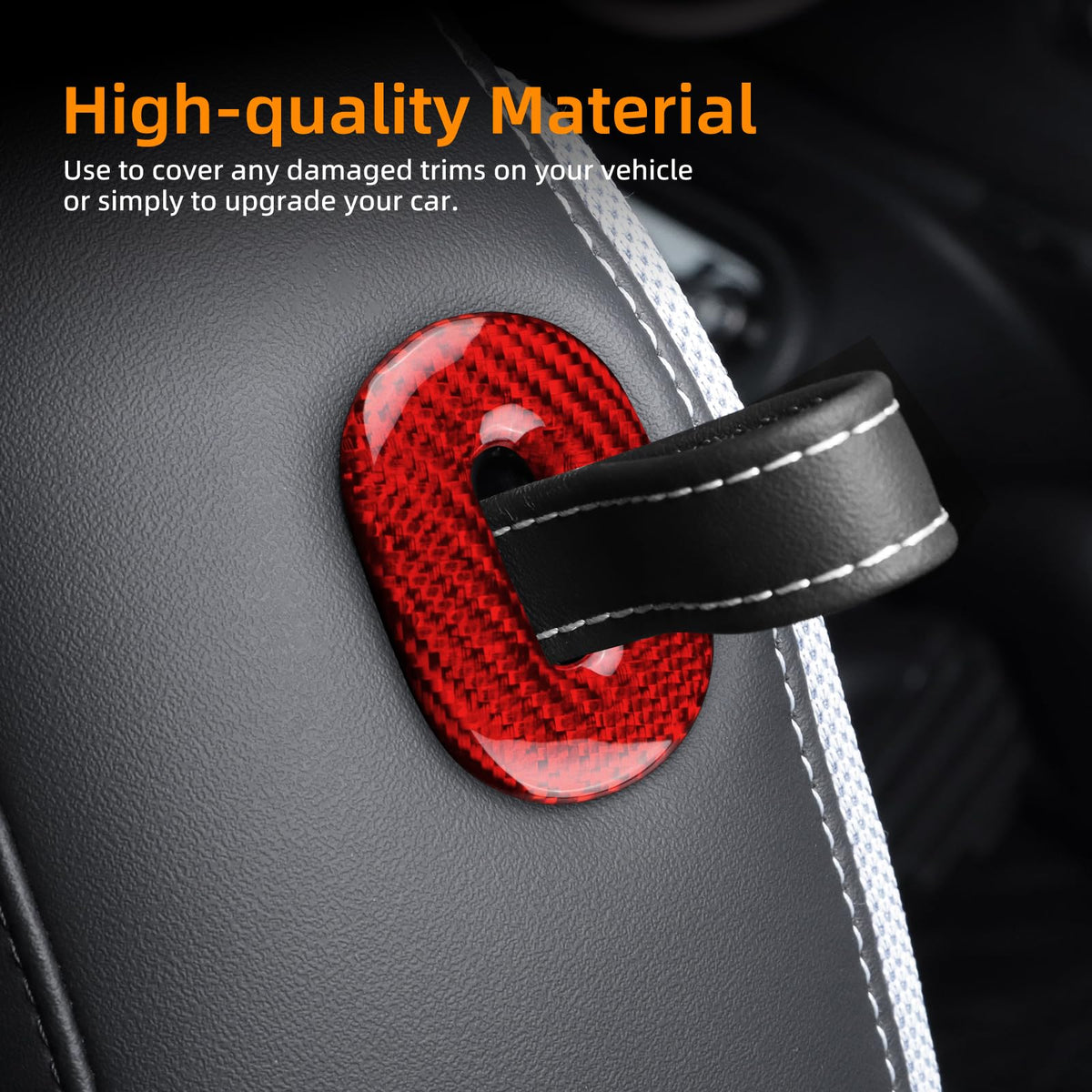 AIRSPEED Carbon Fiber Rear Seat Handle Frame Decorative Sticker for MINI Cooper J01 EV E/SE (2024-2025) - detail view 3
