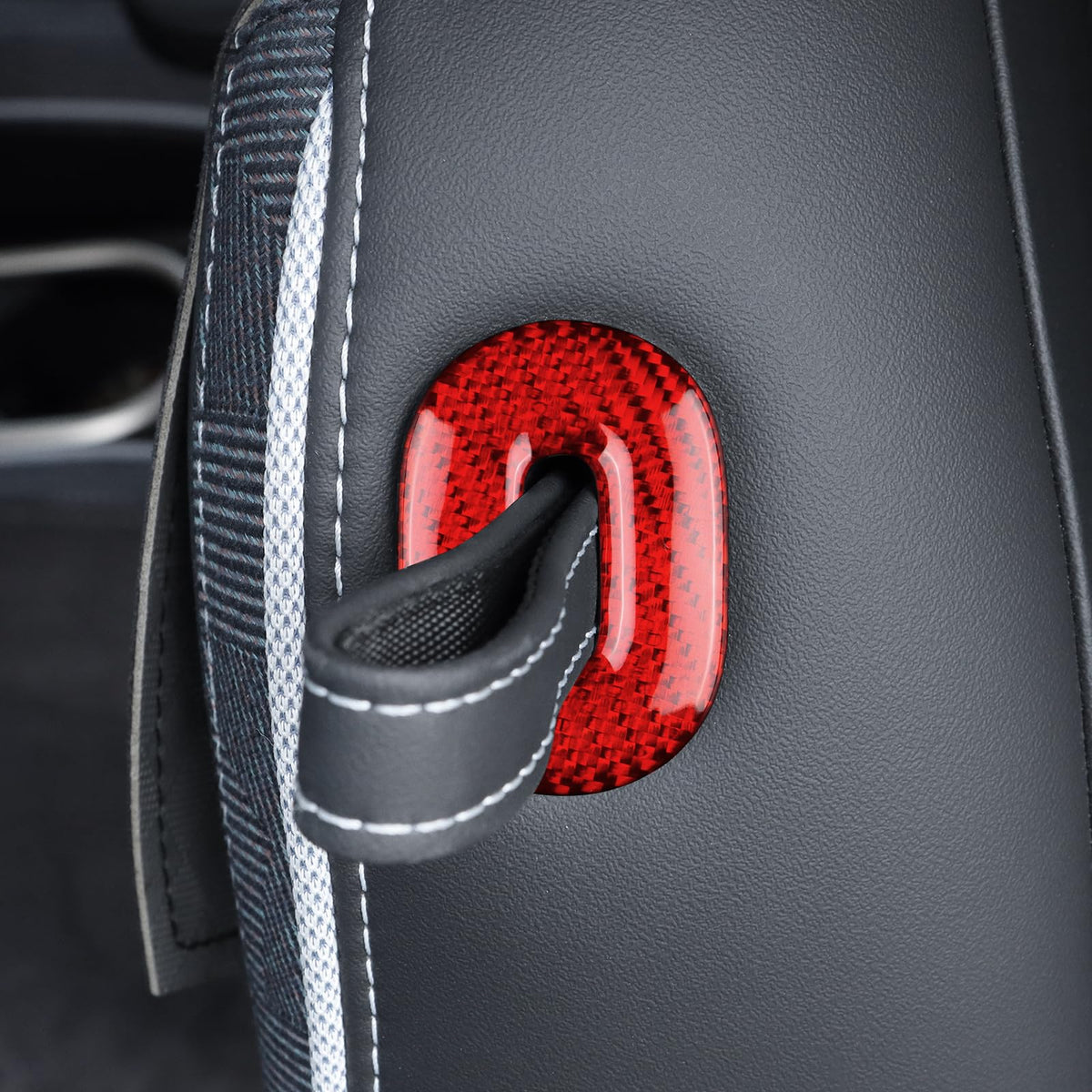 AIRSPEED Carbon Fiber Rear Seat Handle Frame Decorative Sticker for MINI Cooper J01 EV E/SE (2024-2025) - detail view 5
