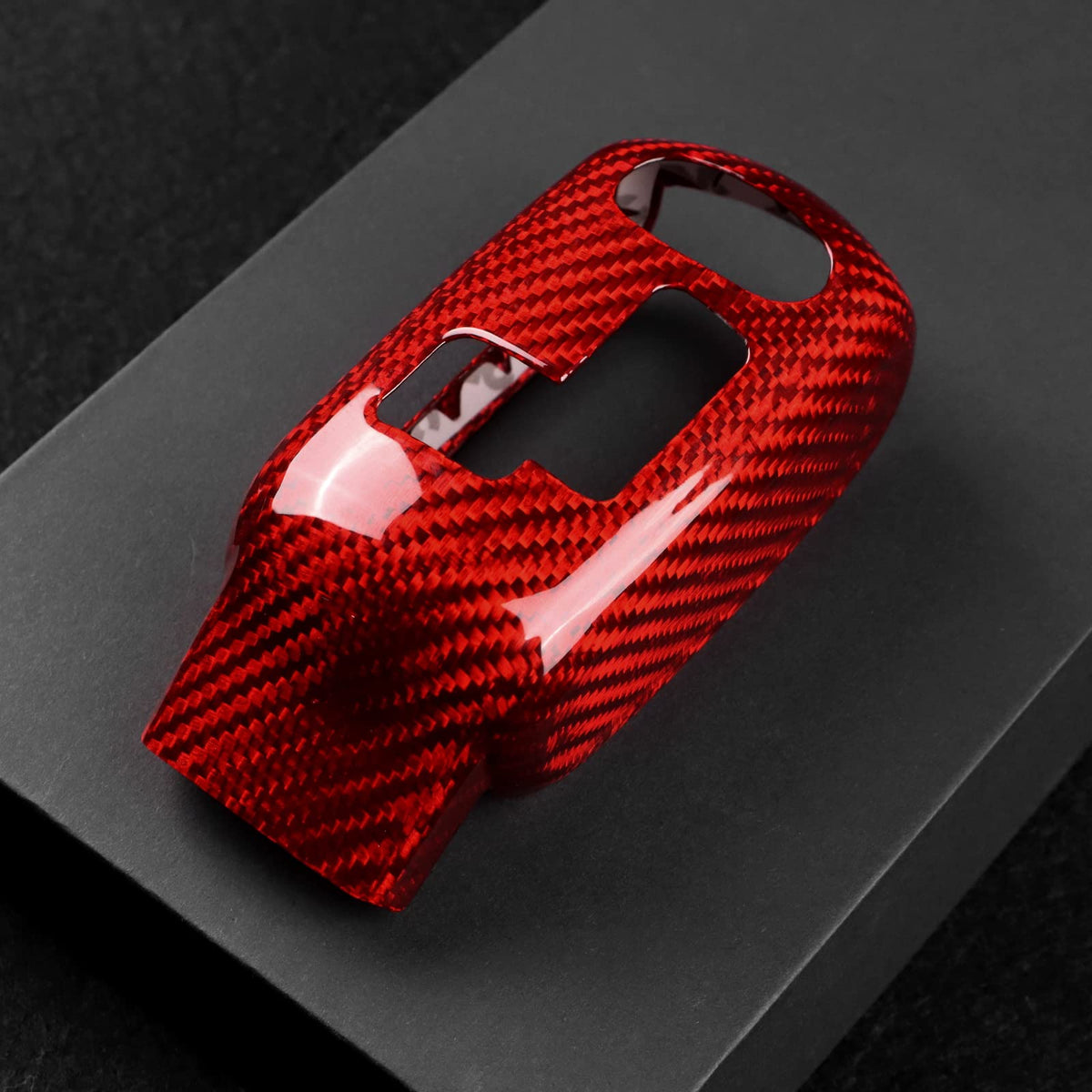 AIRSPEED for Mini Gear Shift Knob Cover Carbon Fiber Shifter Handle Head Sticker Interior Trim for Mini Cooper F54 F55 F56 F57 F60 2020-2023 Accessories (Red) - detail view 5