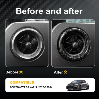 AIRSPEED Carbon Fiber Driver-Side Center Console Air Vent Frame Sticker for 2025-2026 Toyota GR Yaris - detail view