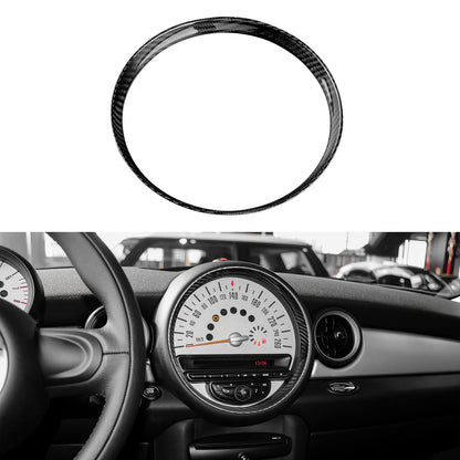 AIRSPEED Real Carbon Fiber Center Console Gear Shift Frame Cover for MINI R55 R56 R57 2007-2013 Speed Indicator Inside Frame Panel Interior Accessories Trim Decoration, Black - detail view 7