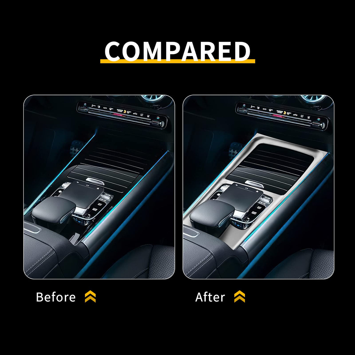 AIRSPEED ABS Center Console Gear Shift Frame Trim for Mercedes-Benz GLB, B-Class W247/X247 & GLA H247 (2019-2022) - detail view