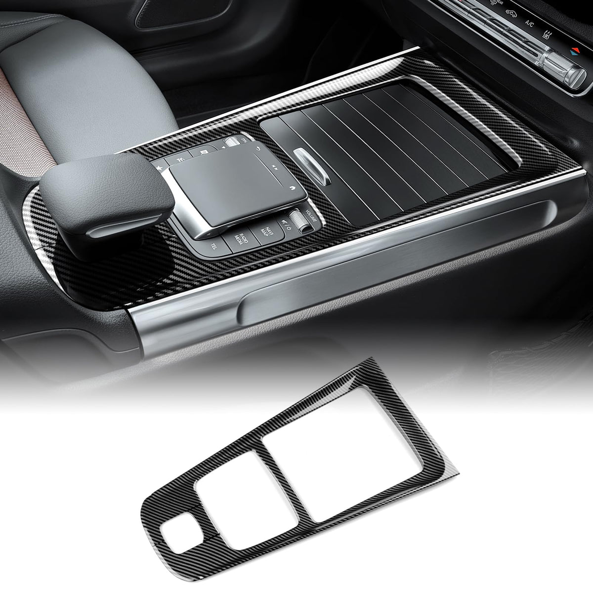 AIRSPEED ABS Center Console Gear Shift Frame Trim for Mercedes-Benz GLB, B-Class W247/X247 & GLA H247 (2019-2022) - detail view 6