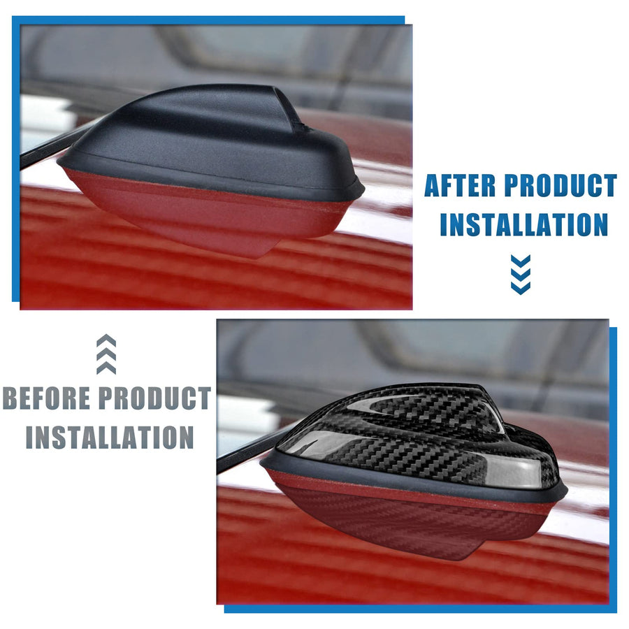 AIRSPEED Carbon Fiber Shark Fin Antenna Cover Sticker for MINI Cooper F55 & F56 (2013-2020) (Red)