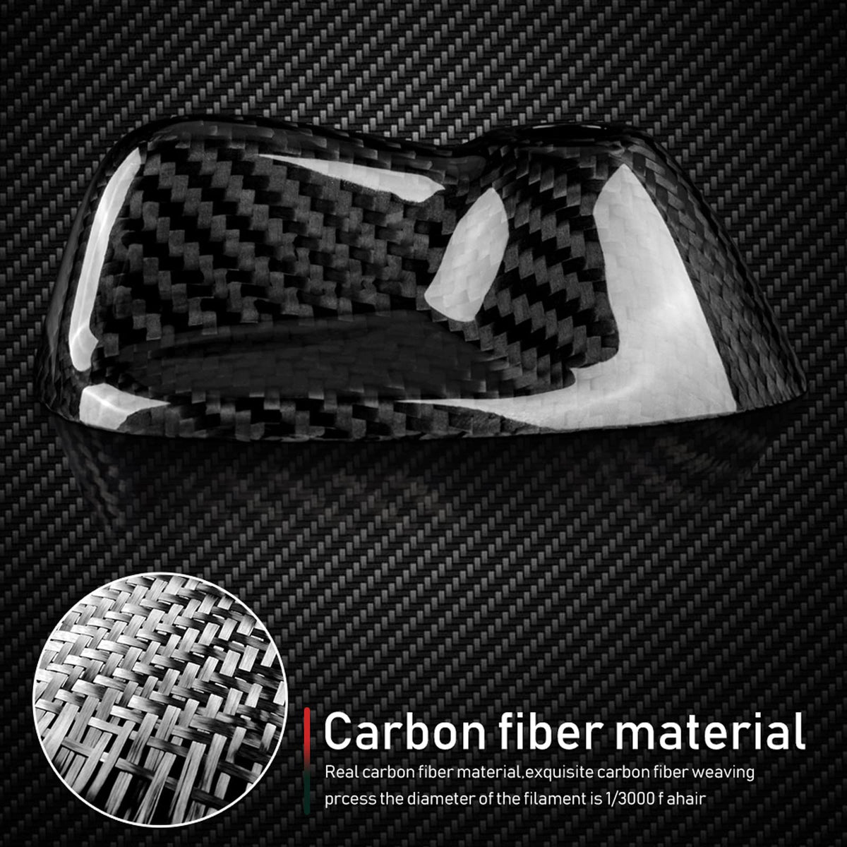 AIRSPEED Real Carbon Fiber Car Antenna Shark Fin Cover Trim FM AM Radio Aerial Shark Fin Cover Decoration Decal for MINI Clubman R55(2007-2014) R56(2006-2013) Accessories - detail view 4