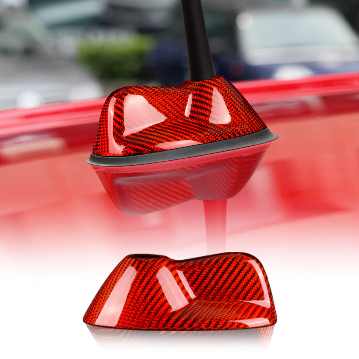 AIRSPEED Real Carbon Fiber Car Antenna Shark Fin Cover Trim FM AM Radio Aerial Shark Fin Cover Decoration Decal for MINI Clubman R55(2007-2014) R56(2006-2013) Accessories - detail view 9