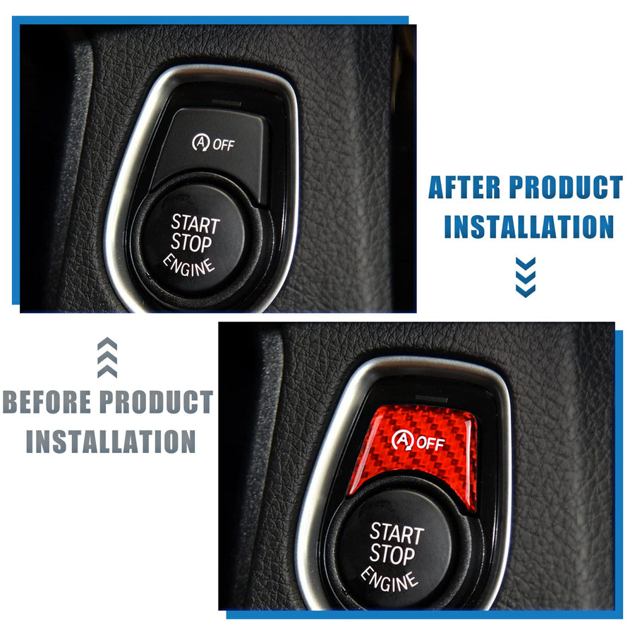 AIRSPEED Carbon Fiber Engine Start Button Ignition Switch Cover Sticker for BMW G20, F30, F31, F32 & F33 (2013-2021)