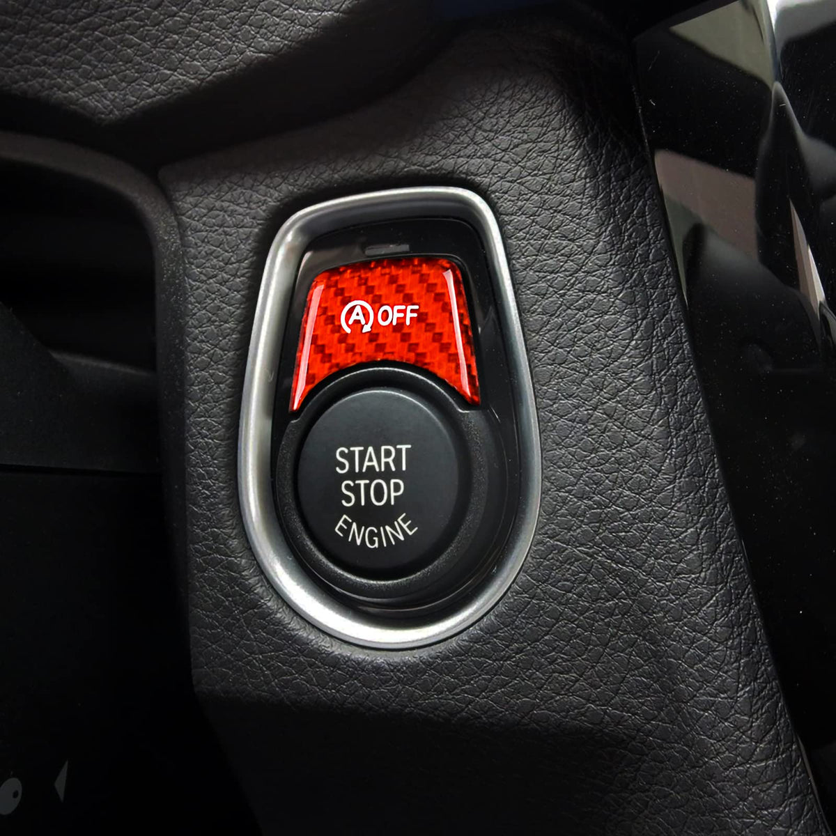 AIRSPEED Carbon Fiber Engine Start Button Ignition Switch Cover Sticker for BMW G20, F30, F31, F32 & F33 (2013-2021) - detail view 5