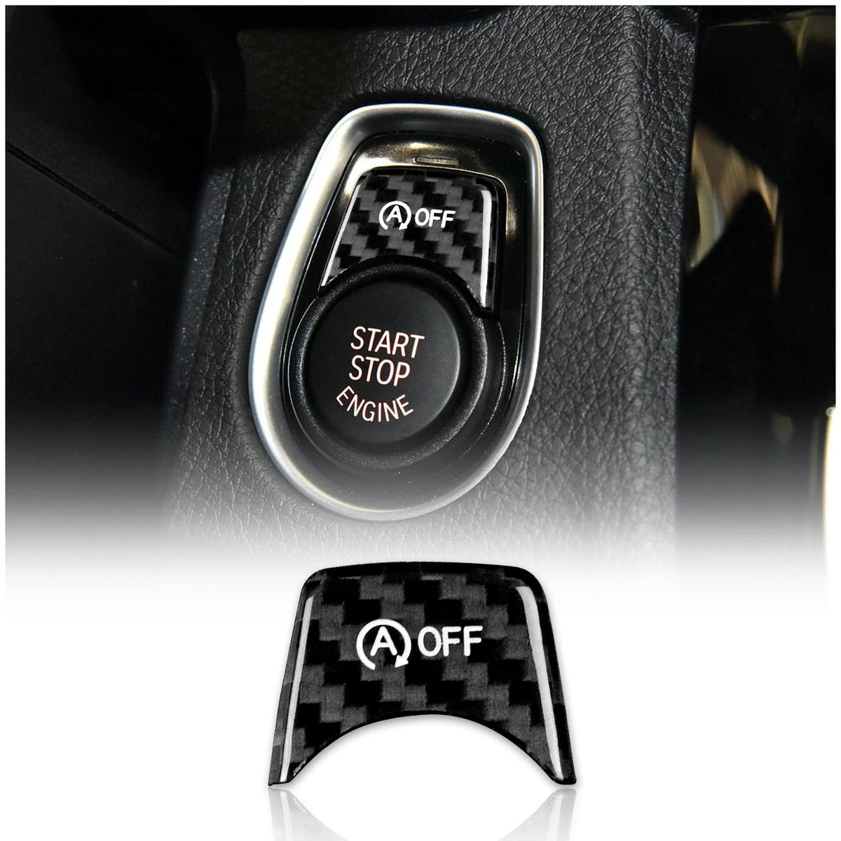 AIRSPEED Carbon Fiber Engine Start Button Ignition Switch Cover Sticker for BMW G20, F30, F31, F32 & F33 (2013-2021) - detail view 7
