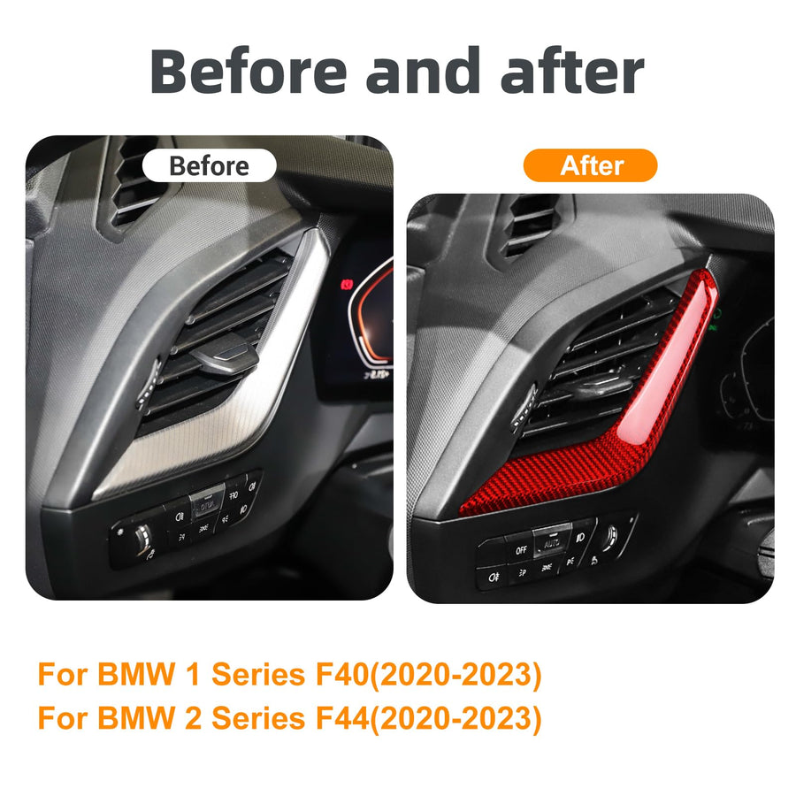 AIRSPEED Carbon Fiber Driver-Side Center Console Air Vent Frame Sticker for BMW 1 Series/3 Series F40 & 2 Series F44 (2020-2024)