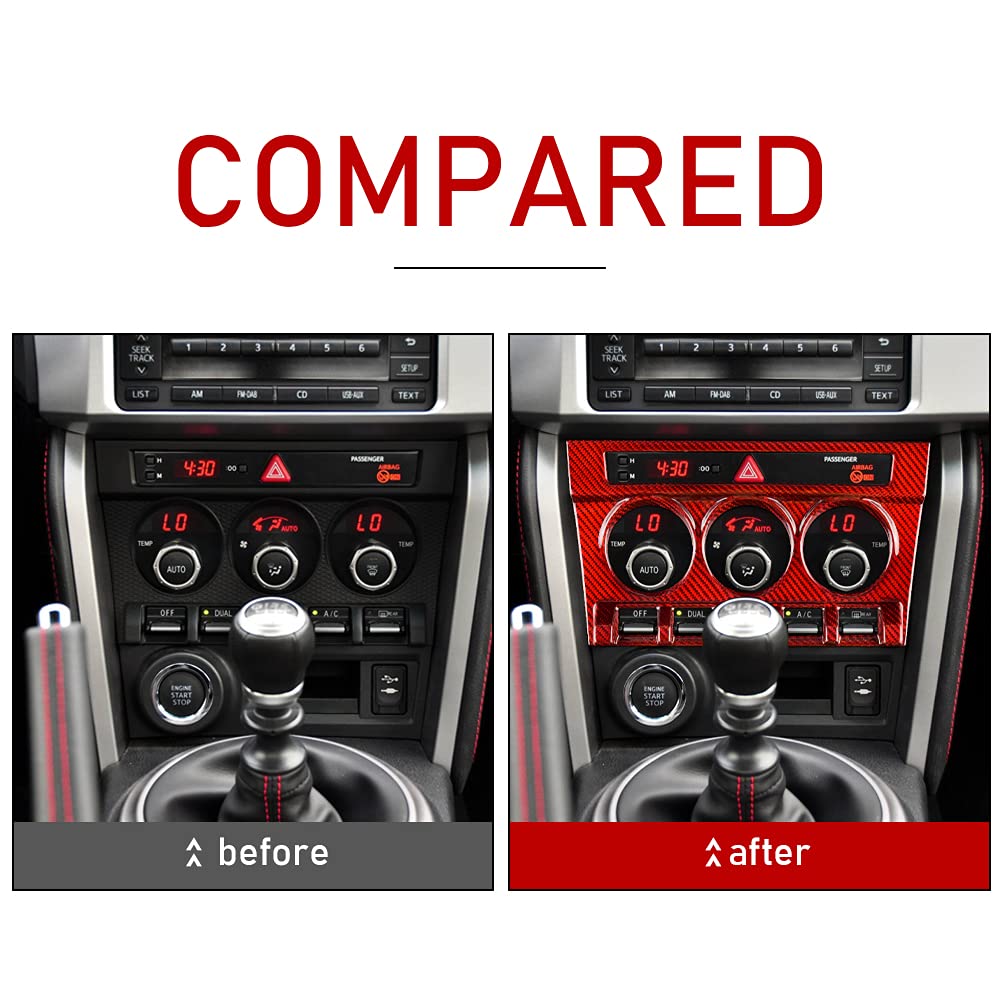 AIRSPEED for Subaru BRZ Toyota 86 2013-2020 Car Center Console Cover Hard Carbon Fiber Moulding Sticker Inner Trim - detail view
