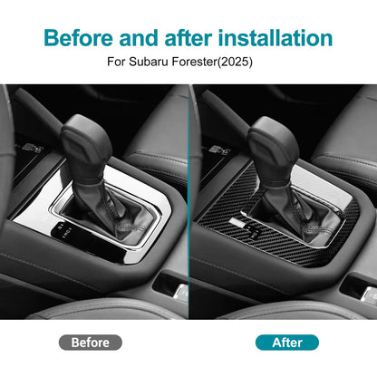 AIRSPEED for Subaru Forester 2025 2026 Carbon Fiber Gear Shift Panel Cover Center Console Interior Trim - detail view 4