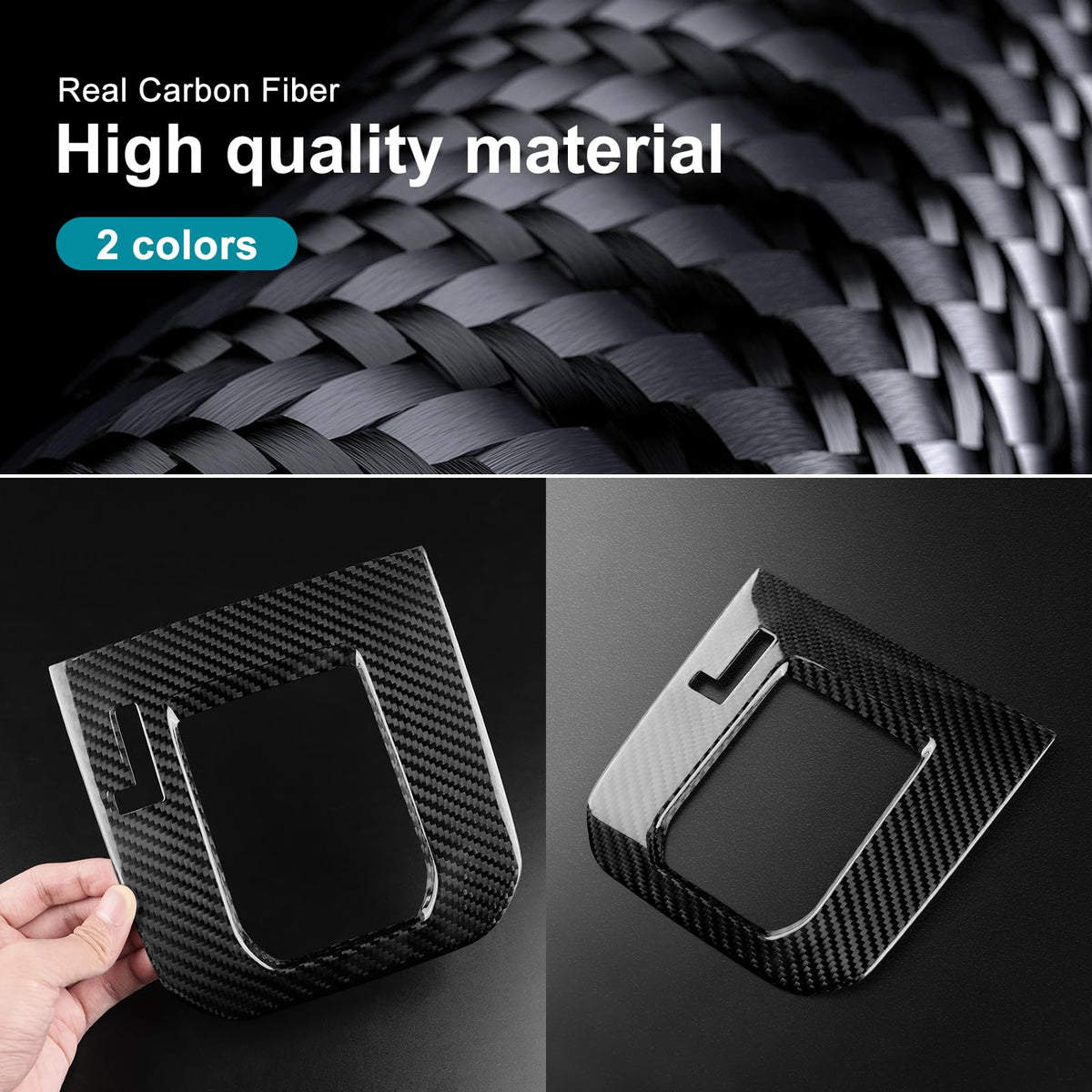 AIRSPEED for Subaru Forester 2025 2026 Carbon Fiber Gear Shift Panel Cover Center Console Interior Trim - detail view 7