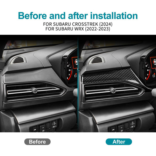 AIRSPEED Hard Carbon Fiber Center Console Cover for Subaru WRX/WRX STI 2022 2023 - detail view