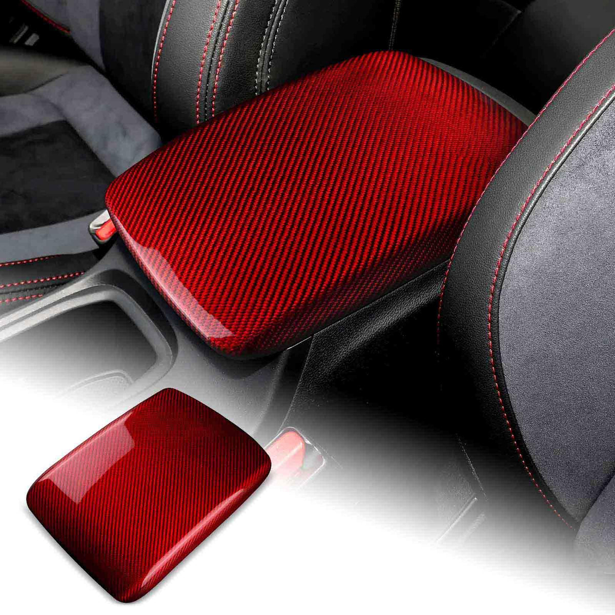 AIRSPEED Hard Carbon Fiber Center Console Cover for Subaru WRX/WRX STI 2022 2023 - detail view 12