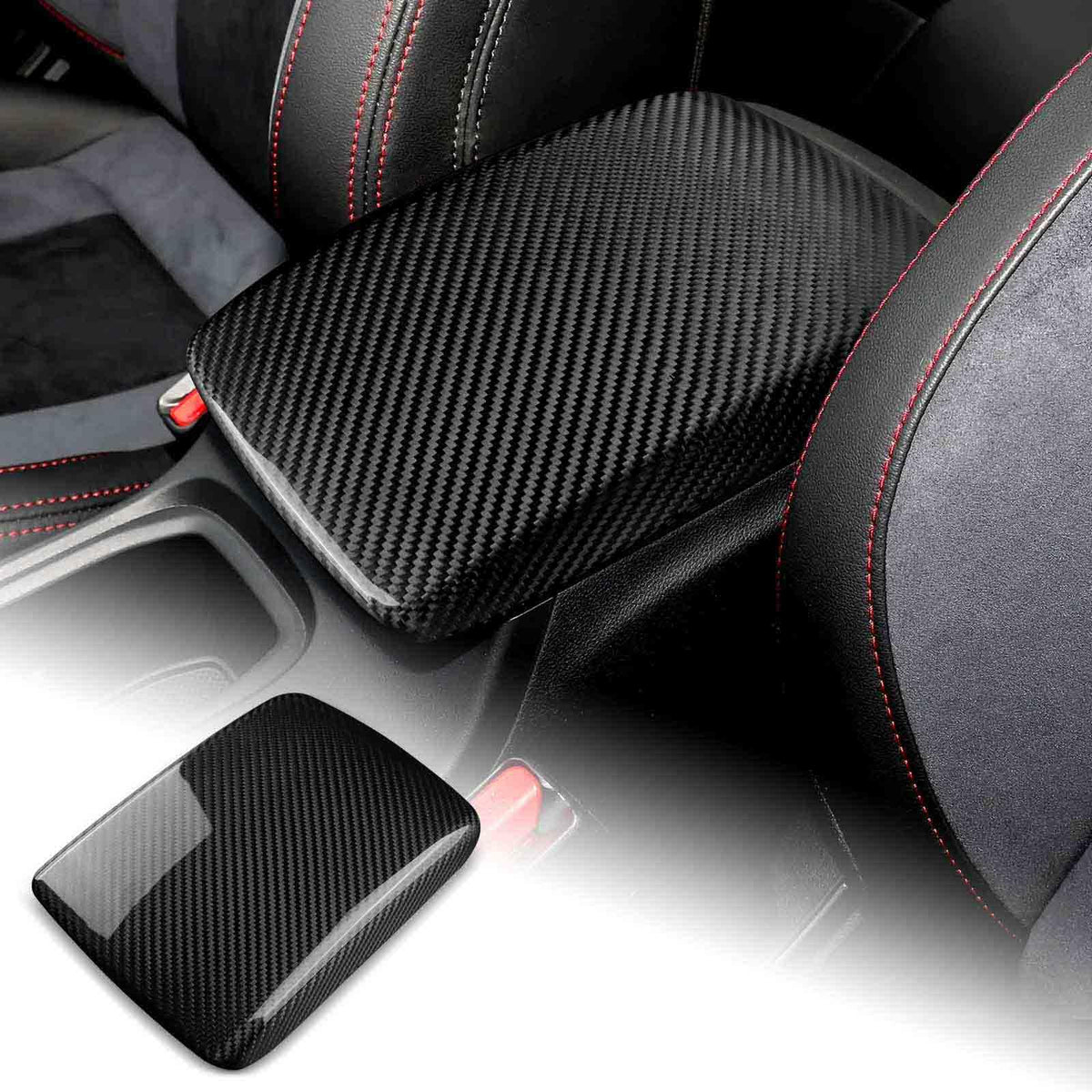 AIRSPEED Hard Carbon Fiber Center Console Cover for Subaru WRX/WRX STI 2022 2023 - detail view 16