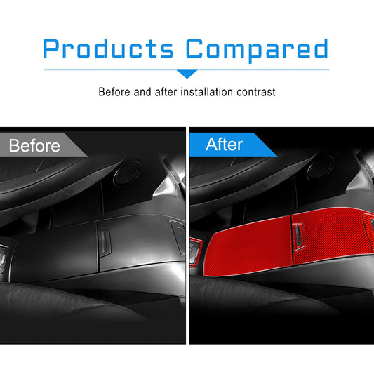 Airspeed Carbon Fiber Car Rear Center Console Storage Box Cover Decoration Side Stripe Sticker Interior Compatible with BMW E85 E86 Z4 2003-2008 Accessories - detail view