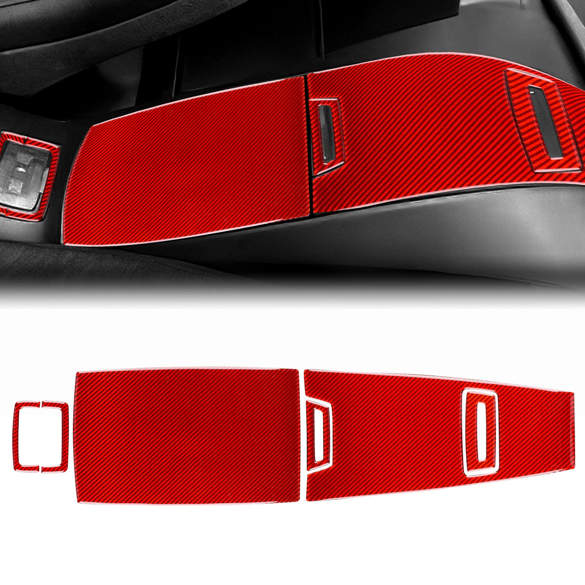 Airspeed Carbon Fiber Car Rear Center Console Storage Box Cover Decoration Side Stripe Sticker Interior Compatible with BMW E85 E86 Z4 2003-2008 Accessories - detail view 8