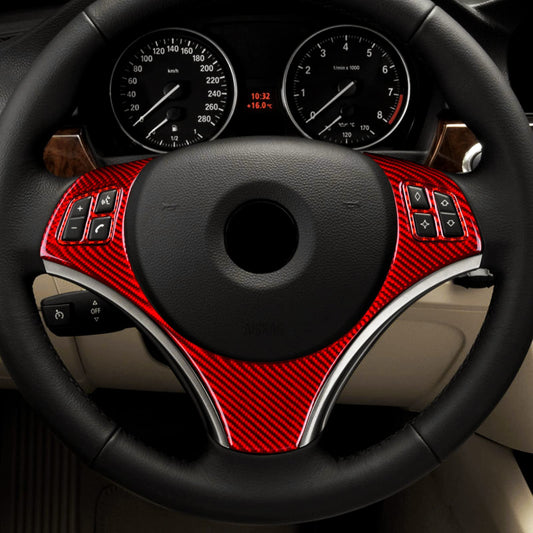 AIRSPEED for BMW E82 E88 2008-2013 Center Console Steering Wheel Button & Chin Trim Kit Carbon Fiber Interior Trim - detail view