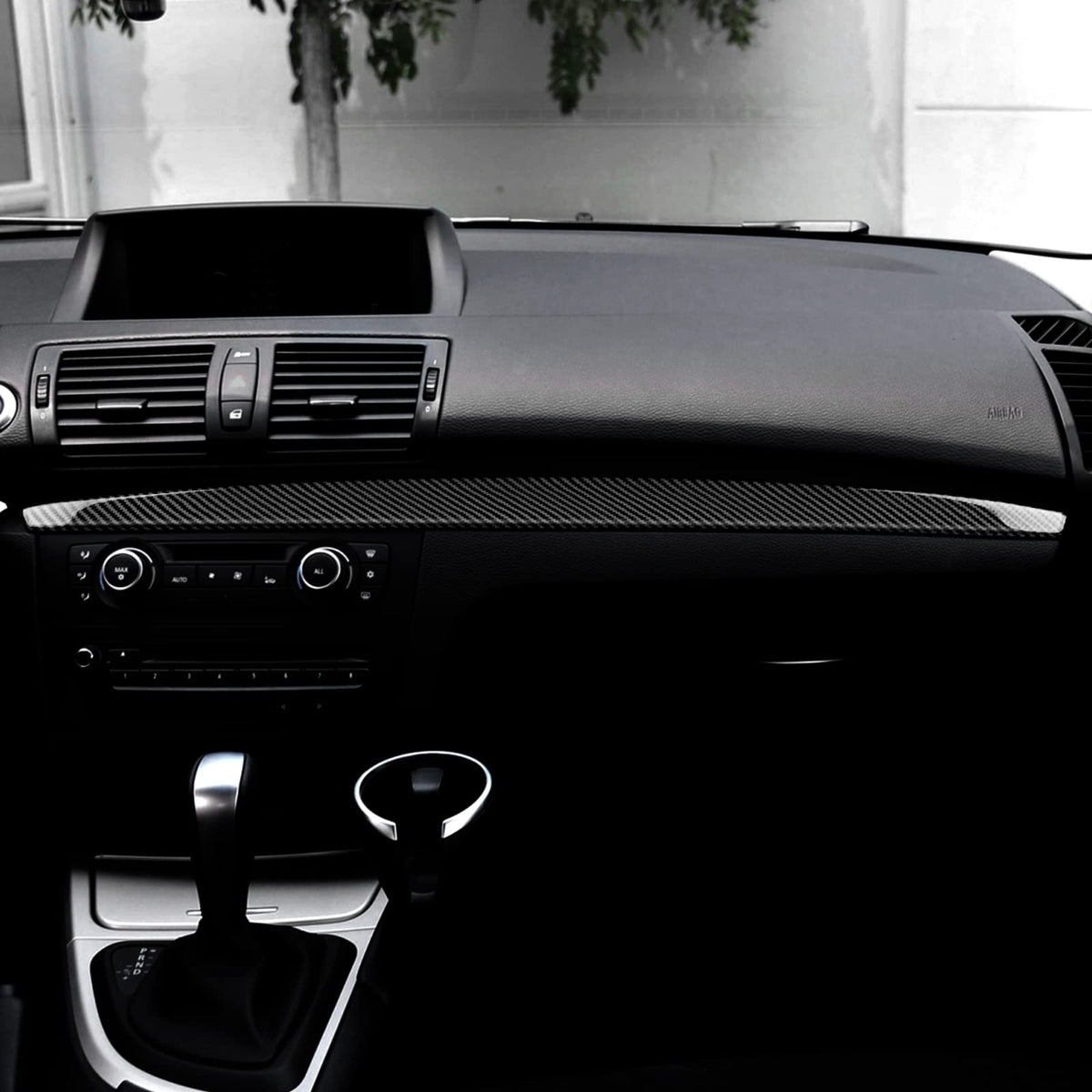 Airspeed Carbon Fiber Car Co-Pilot Instrument Panel Trim Strip Interior Stickers Compatible with BMW 1 Series E82 E88 2008-2013 Accessories - detail view