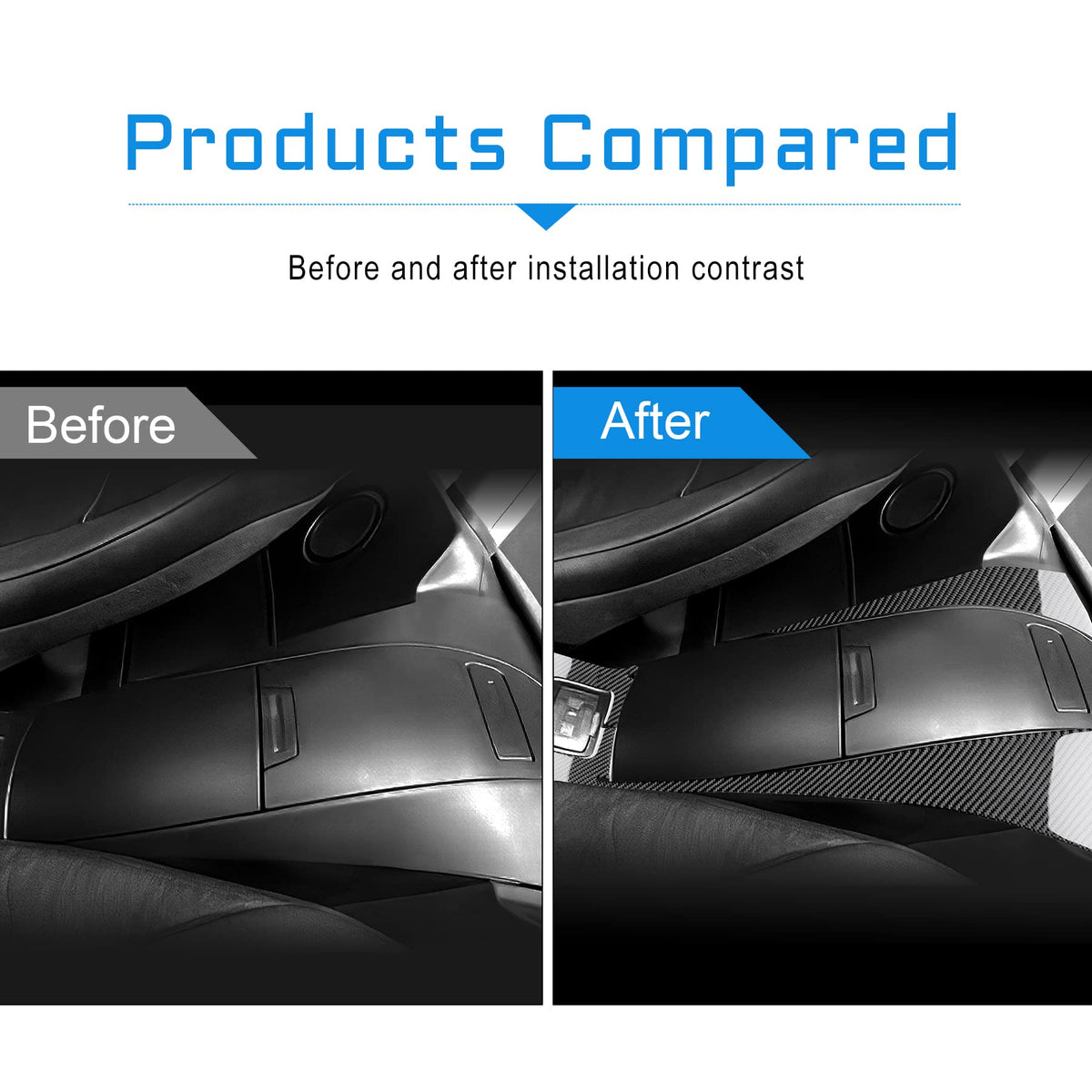 Airspeed Carbon Fiber Rear Center Console Storage Trim for BMW Z4 E85/E86 (2003-2008) - Type B Black - detail view