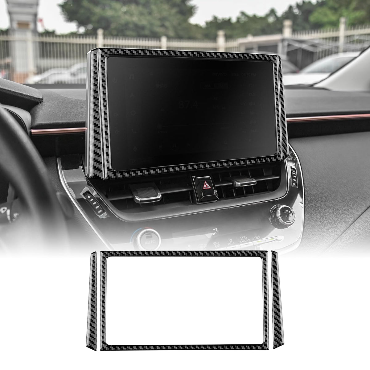 Airspeed Real Carbon Fiber Covers, Real Carbon Fiber Accessories for Toyota Corolla 2020 2021 2022 2023 2024 (Black) - detail view 8