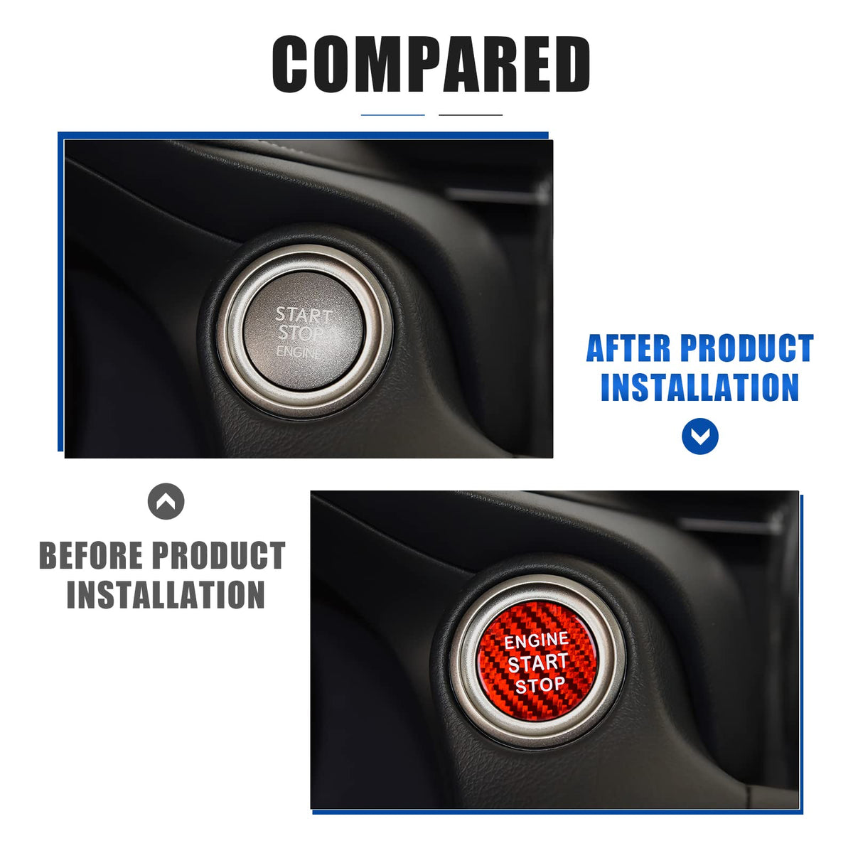 AIRSPEED Carbon Fiber Engine Start/Stop Button Cover Sticker for Lexus IS, ES, GS, NX, RX and LX Models - product view