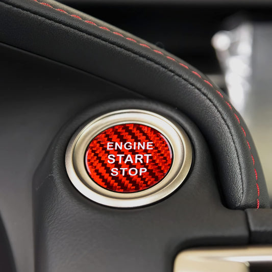AIRSPEED Carbon Fiber Engine Start/Stop Button Cover Sticker for Lexus IS, ES, GS, NX, RX and LX Models - detail view