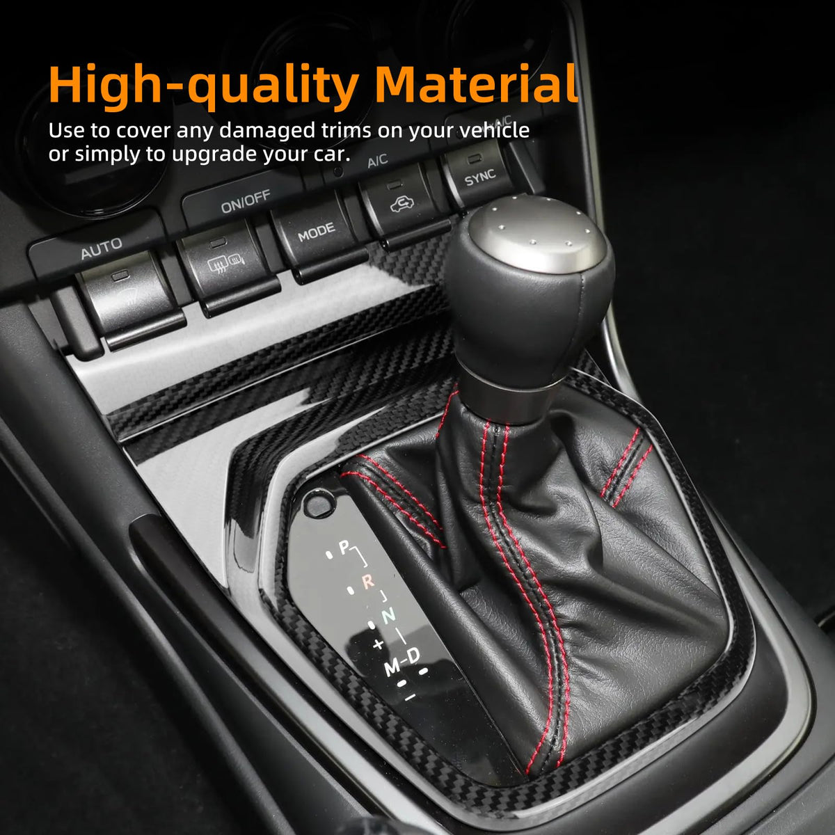 AIRSPEED for Toyota 86 GR86 / Subaru BRZ 2021-2025 Accessory Hard Carbon Fibre Interior Trim Car Center Control Gear Panel Cover Self-adhesive Decal Cool Auto Parts RHD