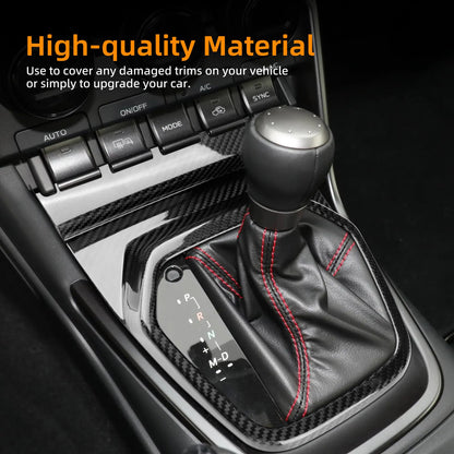 AIRSPEED for Toyota 86 GR86 / Subaru BRZ 2021-2025 Accessory Hard Carbon Fibre Interior Trim Car Center Control Gear Panel Cover Self-adhesive Decal Cool Auto Parts RHD