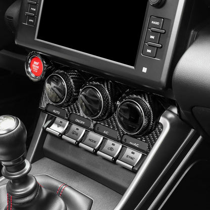 AIRSPEED Hard Carbon Fiber for Toyota GR86 Subaru BRZ 2021 2022 2023 2024 2025 Car Center Console Interior Trim Accessories, Black