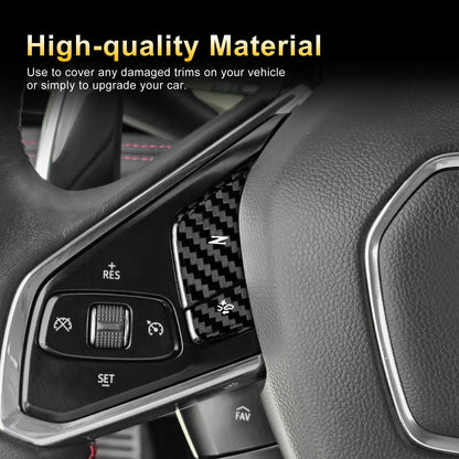 AIRSPEED for Chevrolet Corvette C8 2024 2025 Accessories Carbon Fibre Interior Trim Car Steering Wheel Voice Control Buttons Cover Decoration Self-Adhesive Decal Cool Auto Parts RHD
