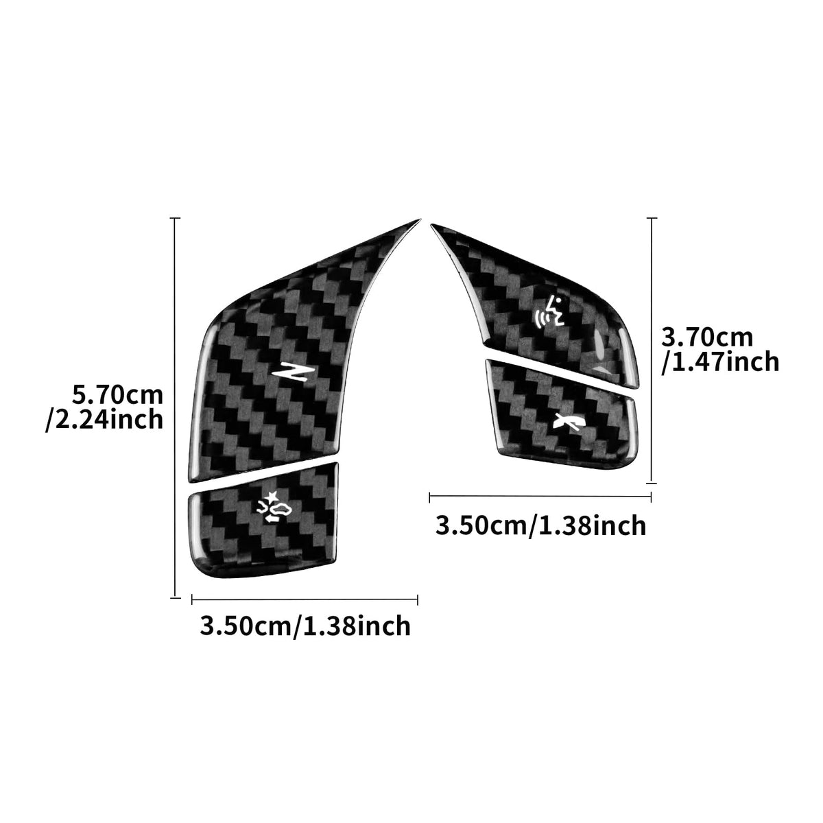 AIRSPEED for Chevrolet Corvette C8 2024 2025 Accessories Carbon Fibre Interior Trim Car Steering Wheel Voice Control Buttons Cover Decoration Self-Adhesive Decal Cool Auto Parts RHD