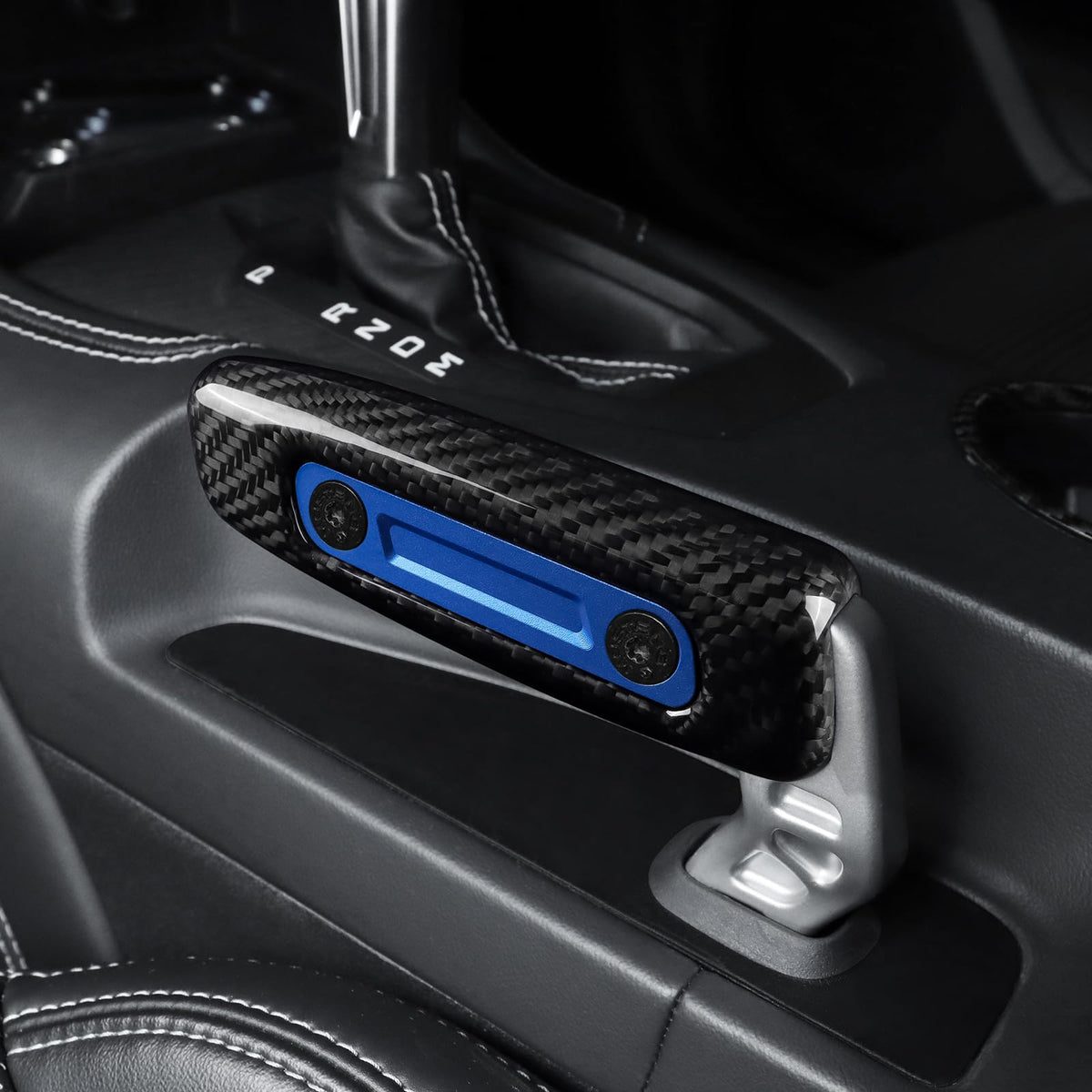 AIRSPEED for 2024 2025 2026 Ford Mustang Parking Brake Handle, Real Carbon Fiber & Aluminum Handle Direct Replacement Parking Brake Lever Racing Style Upgrade Accessories