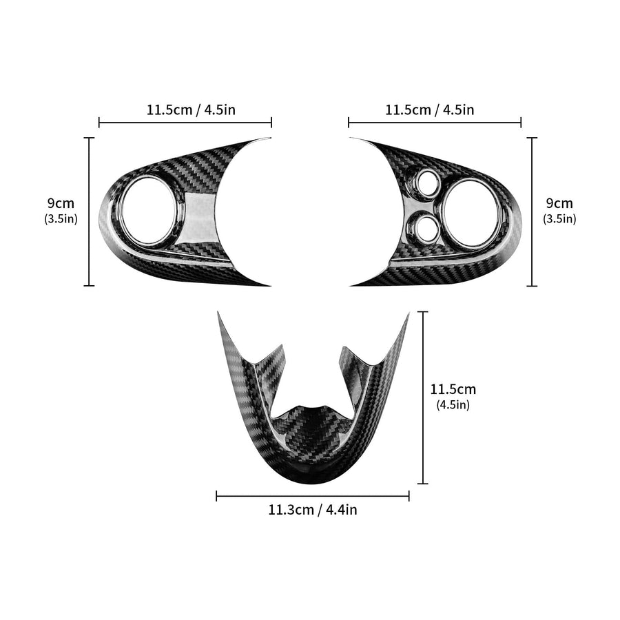 AIRSPEED Calcomanías de fibra de carbono para botón de volante de coche para Mini Cooper Clubman F54 F55 F56 F60 Countryman Cabrio F57 Accesorios, versión de lujo
