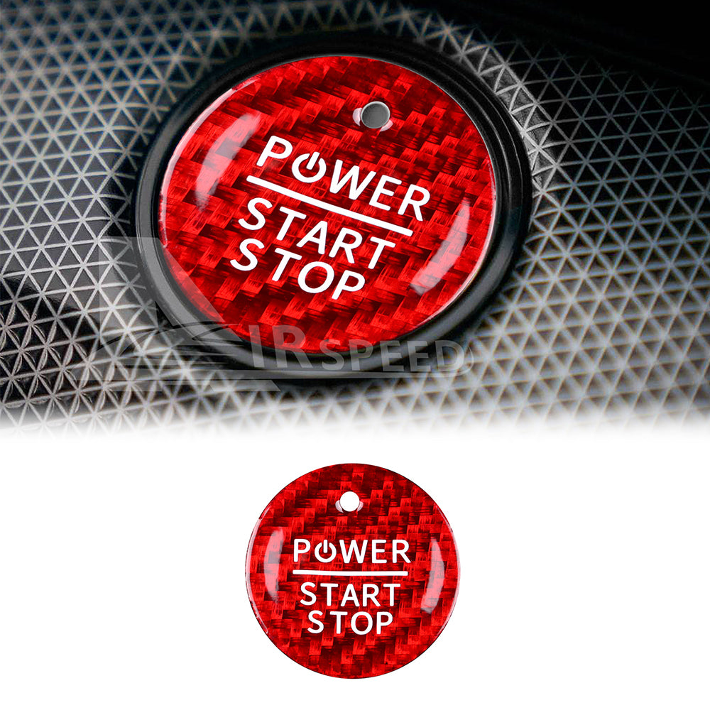 AIRSPEED for Ford Mustang Carbon Fiber Car Engine Start Stop Button Sticker Interior Trim Compatible with Ford Mustang 2015-2023