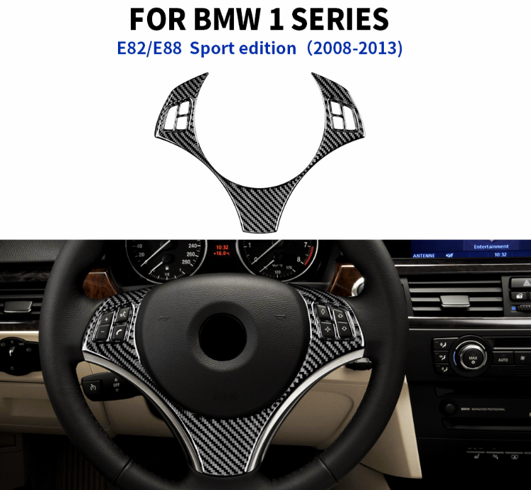 AIRSPEED for BMW E82 E88 2008-2013 Center Console Steering Wheel Button & Chin Trim Kit Carbon Fiber Interior Trim - detail view 7