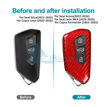 for Cupra Formentor 2020 2021 2022 2023 2024 2025 2026 SEAT Ibiza/Arona/Leon MK4/Cupra Leon Hard Carbon Fiber Remote Key Cover