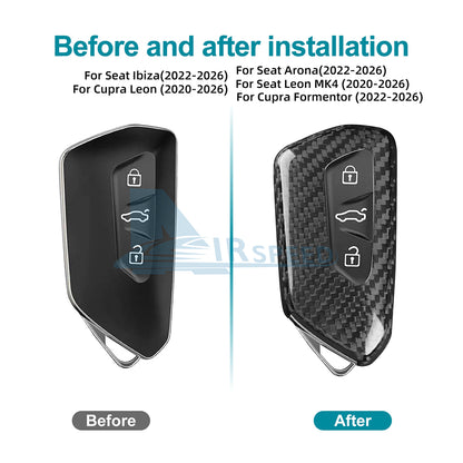 for Cupra Formentor 2020 2021 2022 2023 2024 2025 2026 SEAT Ibiza/Arona/Leon MK4/Cupra Leon Hard Carbon Fiber Remote Key Cover