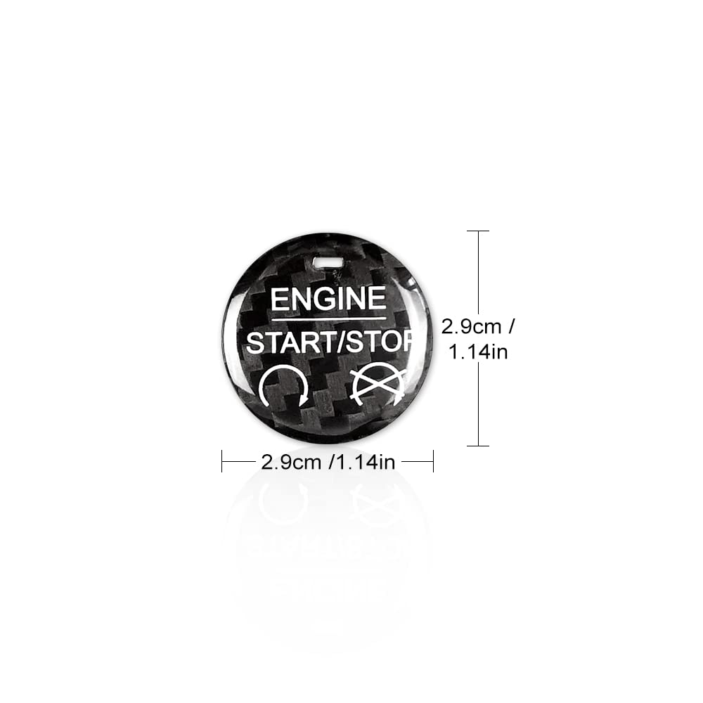 AIRSPEED Carbon Fiber Engine Start/Stop Button Decorative Sticker for 2015-2019 Ford Mustang - detail view 4