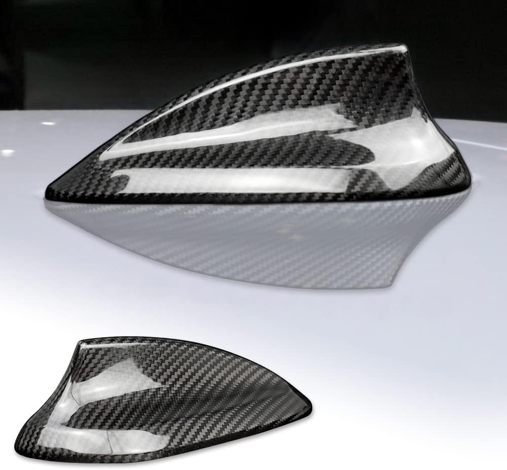 AIRSPEED Carbon Fiber Car Shark Fin Antenna Cover Antenna Toppers Sticker for BMW F20 F21 F52 F45 F46 F31 F34 GT G31 G32 GT F48 F49 F39 G01 G08 G02 F15 F85 G05 F16 F86 G07 Exterior Accessories, Black