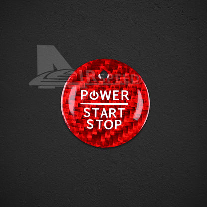 AIRSPEED for Ford Mustang Carbon Fiber Car Engine Start Stop Button Sticker Interior Trim Compatible with Ford Mustang 2015-2023