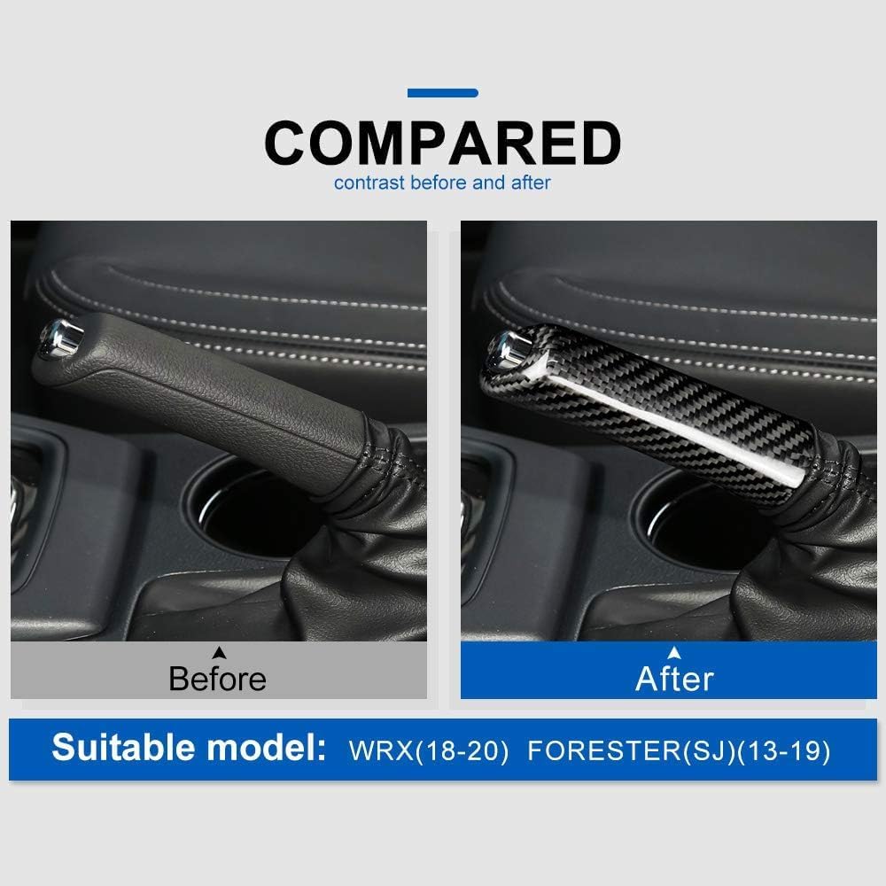 AIRSPEED Carbon Fiber Car Handbrake Cover for Subaru WRX 2018-2020 Forester(SJ) 2013-2019 Emergency Parking Brake Handle Replacement