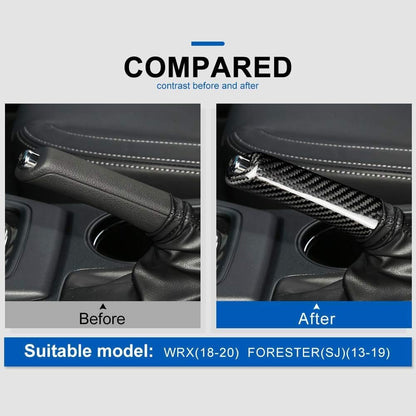 AIRSPEED Carbon Fiber Car Handbrake Cover for Subaru WRX 2018-2020 Forester(SJ) 2013-2019 Emergency Parking Brake Handle Replacement