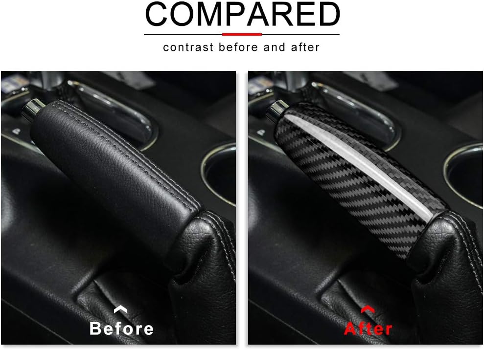AIRSPEED Carbon Fiber Car Handbrake Cover Parking Grip Handle Lever Sleeve Protector Case for Ford Mustang 2015-2019 Accessories