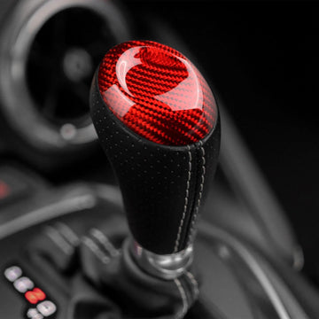 AIRSPEED Carbon Fiber for Camaro Gear Shift Knob Cover Gear Shifter Head Trim Compatible with Chevrolet Camaro 2016 2017 2018 2019 2020 2021 2022 2023 Automatic Transmission, Red