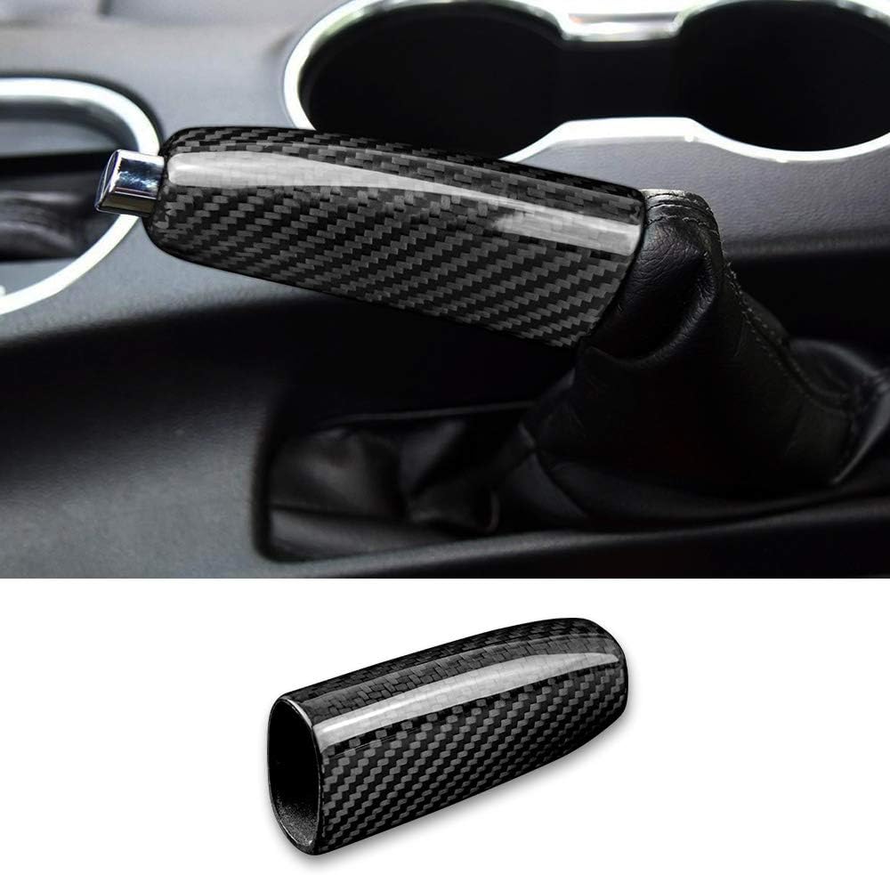 AIRSPEED Carbon Fiber Car Handbrake Cover Parking Grip Handle Lever Sleeve Protector Case for Ford Mustang 2015-2019 Accessories