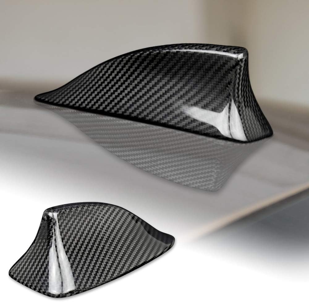AIRSPEED Carbon Fiber Car Shark Fin Antenna Cover Antenna Toppers Sticker for BMW F20 F21 F52 F45 F46 F31 F34 GT G31 G32 GT F48 F49 F39 G01 G08 G02 F15 F85 G05 F16 F86 G07 Exterior Accessories, Black